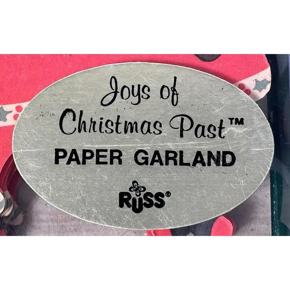 Vintage Russ Paper Garland Joys Of‎ Christmas Past Santa Claus 9 Feet Long